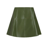 Crawford Mini Leather Skirt Hunter Green
