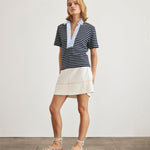 Melanie Top Maritime Blue/Cream Thin Stripe