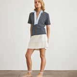 Melanie Top Maritime Blue/Cream Thin Stripe