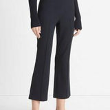 Mid Rise Crop Pintuck Flare Pant Navy Coastal Blue