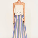 Savannah Smocked Skirt in Carnival Stripe