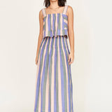 Savannah Smocked Skirt in Carnival Stripe