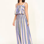 Savannah Smocked Skirt in Carnival Stripe