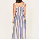 Savannah Smocked Skirt in Carnival Stripe