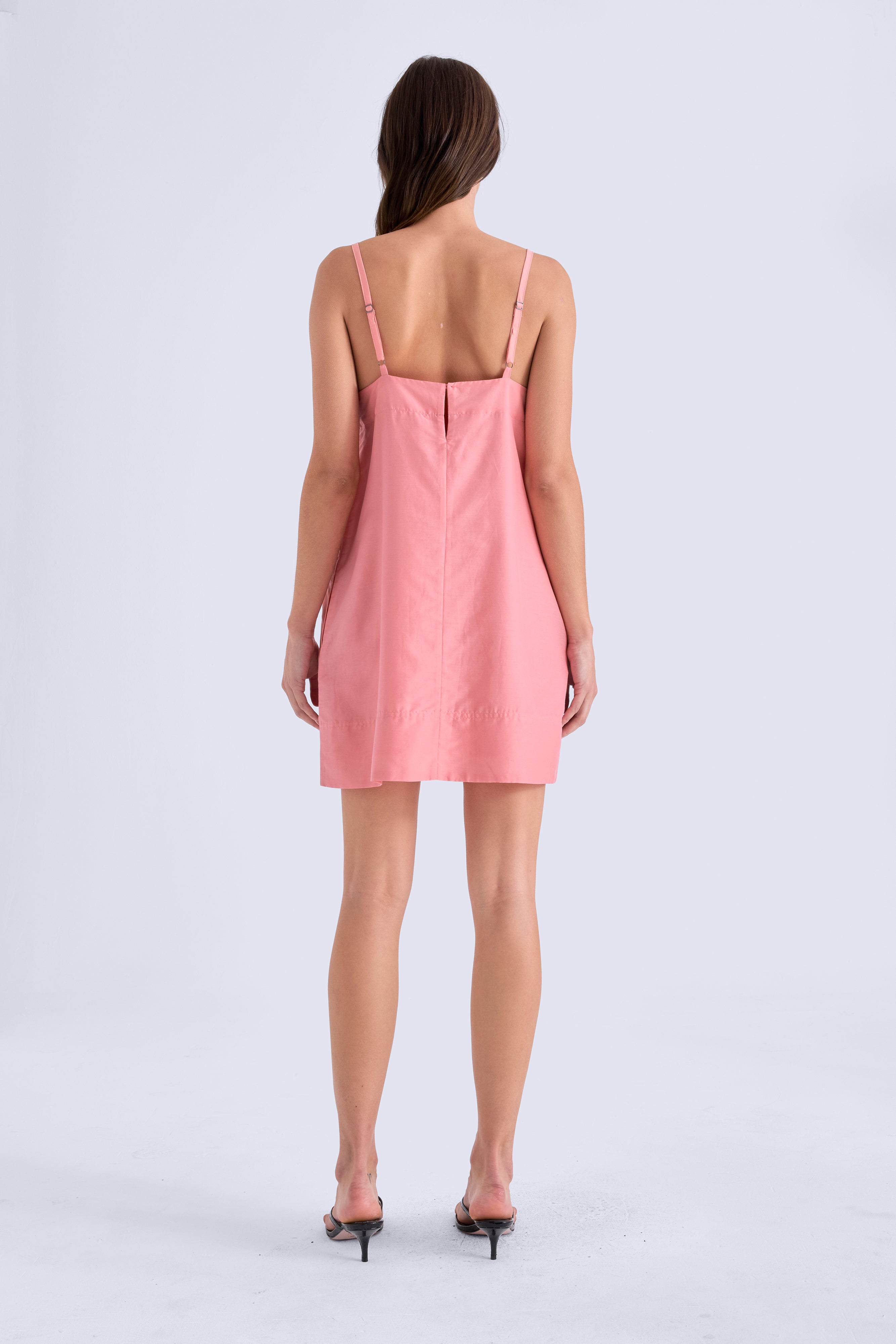 MISA SILK BLEND MINI DRESS