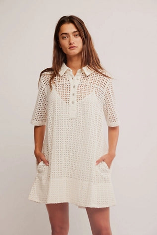 Remino Eyelet Mini Crochet Dress