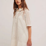 Remino Eyelet Mini Crochet Dress