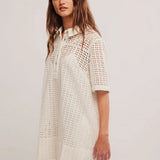 Remino Eyelet Mini Crochet Dress