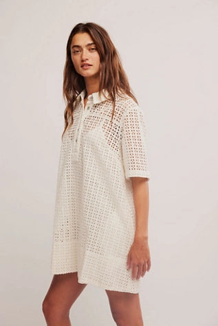 Remino Eyelet Mini Crochet Dress