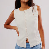 Tilly Button Up Vest Ivory