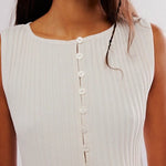 Tilly Button Up Vest Ivory