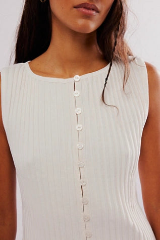 Tilly Button Up Vest Ivory