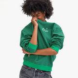 Oversized Sweatshirt Stripes Green/Charcoal