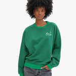 Oversized Sweatshirt Stripes Green/Charcoal