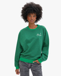 Oversized Sweatshirt Stripes Green/Charcoal