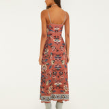 FLORAL BEAUTY TAPESTRY BLUSH PINK MAXI SLIP DRESS