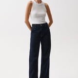 Beau Seamed Crescent Raw Jean