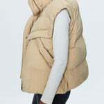 Joss Puffed Vest Warm Sand
