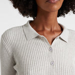Nikki Long Sleeve Button Down Collar Shirt Platinum
