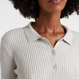 Nikki Long Sleeve Button Down Collar Shirt Platinum