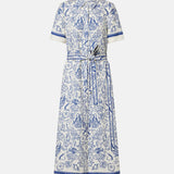 Audria S/S Belted Midi Dress Blueberry Multi