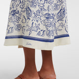 Audria S/S Belted Midi Dress Blueberry Multi