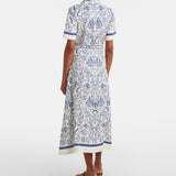 Audria S/S Belted Midi Dress Blueberry Multi