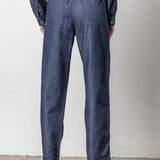 Lilla P Denim Belted Pant Dark Wash