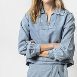 Lilla P Denim Collared Shirt Light Wash