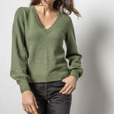 Full Sleeve V-Neck Sweater Wintergreen