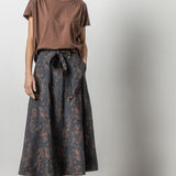 Lilla P Long Belted Skirt Onyx/Java Print