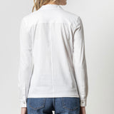 Long Sleeve Button Down Tee White