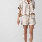 Striped Pocket Short Flax Stripe