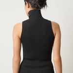 Rib Turtleneck Shell Sweater Black