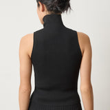 Rib Turtleneck Shell Sweater Black