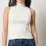 Rib Turtleneck Shell Sweater Cream