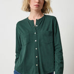 Mandarin Collar Button Down Spruce