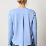 Mandarin Collar Button Down Wedgewood Blue