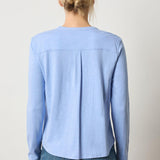 Mandarin Collar Button Down Wedgewood Blue