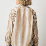 Dolman Sleeve Button Down Shirt Dijon/Talc Stripe