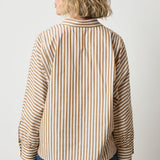 Dolman Sleeve Button Down Shirt Dijon/Talc Stripe