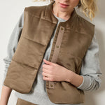 Satin Quilted Vest Parsley