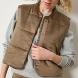 Satin Quilted Vest Parsley