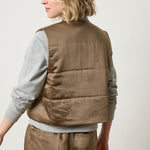 Satin Quilted Vest Parsley