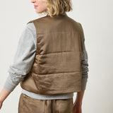 Satin Quilted Vest Parsley