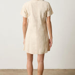 Twill Paneled Shirt Dress Eggshell