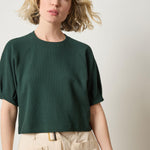 Pleated Sleeve Top Spruce