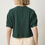 Pleated Sleeve Top Spruce