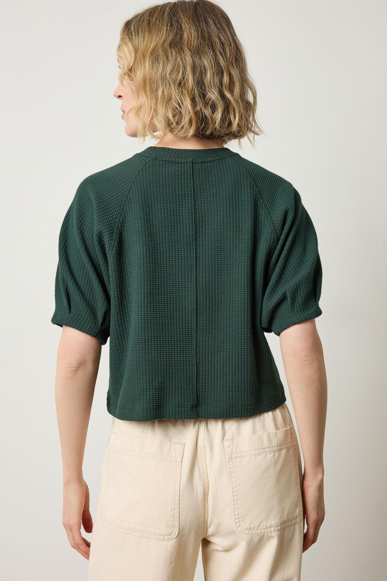 Pleated Sleeve Top Spruce