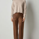 Pleat Black Raglan Sweater Wheat